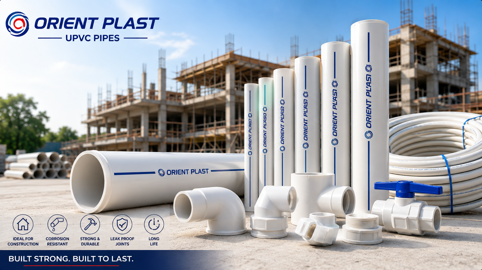 Orient Plast UPVC pipes for homes and construction